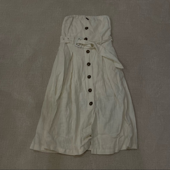 Lulus Moon River Zoie White Straplesss Belted Midi Dress - Medium, NWT - Picture 3 of 4